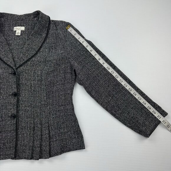 Kim Rogers Gray Tweed Blazer Jacket Women’s Size 12 Classic Fit Dress Career - Picture 11 of 12